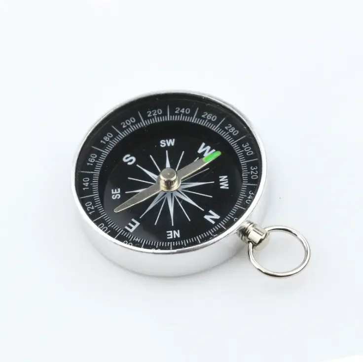 Aluminum Pocket Compass with Qibla Direction Finder Metal Case for Hiking Camping Climbing Tourism Use as a Guide