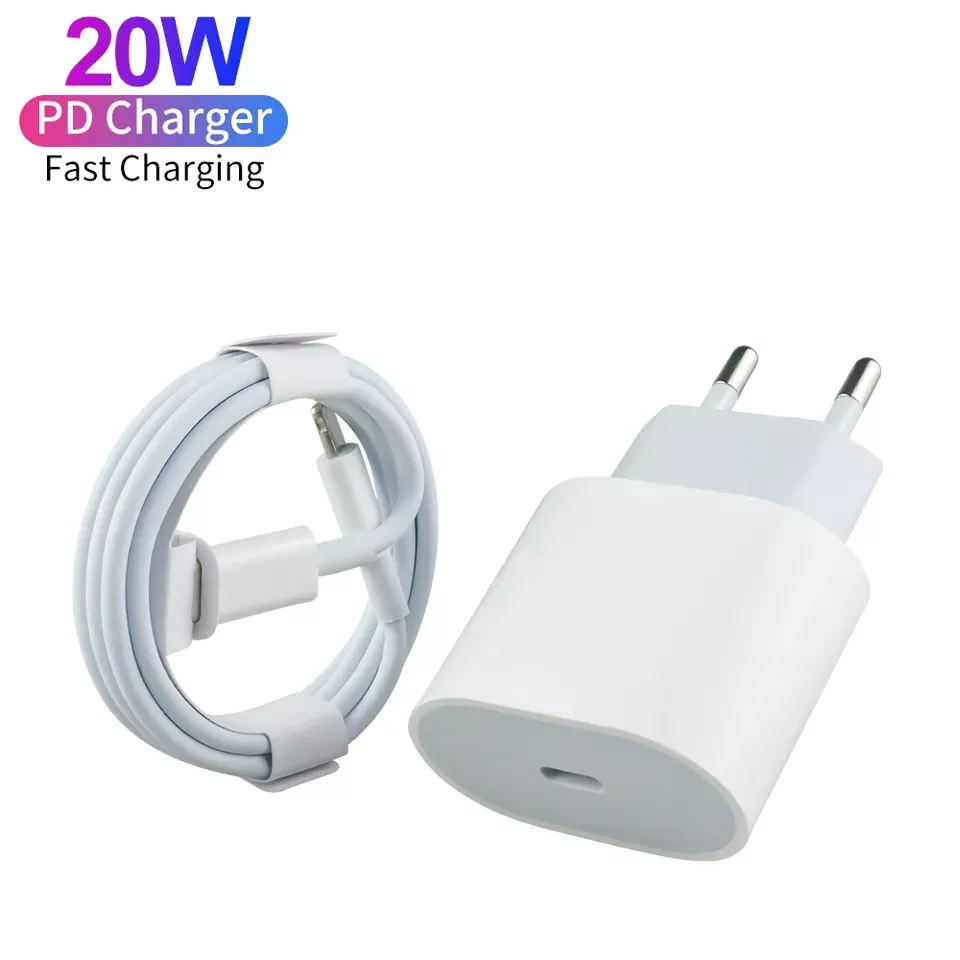 20W Charger and Cable Fast PD USB Type C Wall Charger Adapter Original for Apple Iphone 12 13 Pro USB C Charger Mobile Phone OEM
