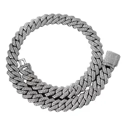 Iced Out VVS-FG Natural, Cvd Moissanite Diamond 9K 10K 14K Gold Cuban Link Chain Necklace Cuban Chain at Wholesale Cheap Price/