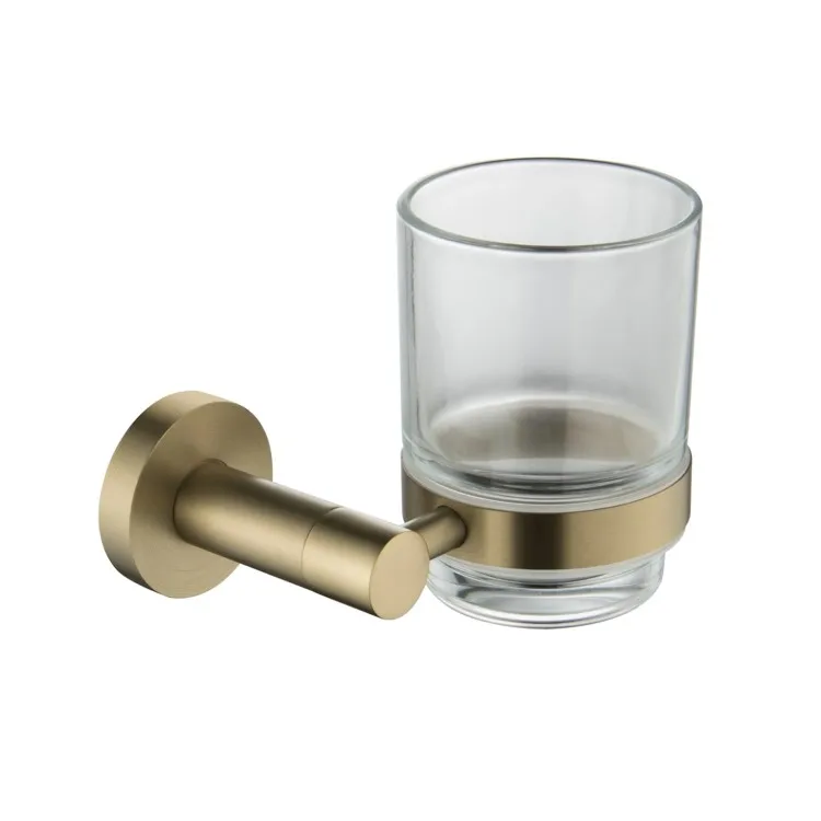 Retro Style Surface Single Cup Holder Glass Cups Metal Bathroom Accessories Toothbrush Tooth Cup Holder