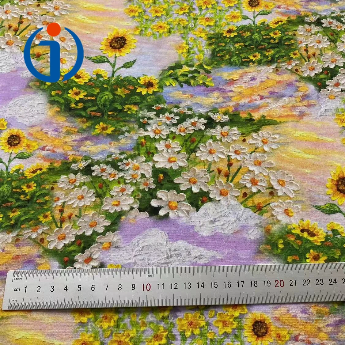 Good Quality 100gsm Pastoral Style Floral Sunflower 3D 100% Cotton Digital Printing Fabrics for Children Dress