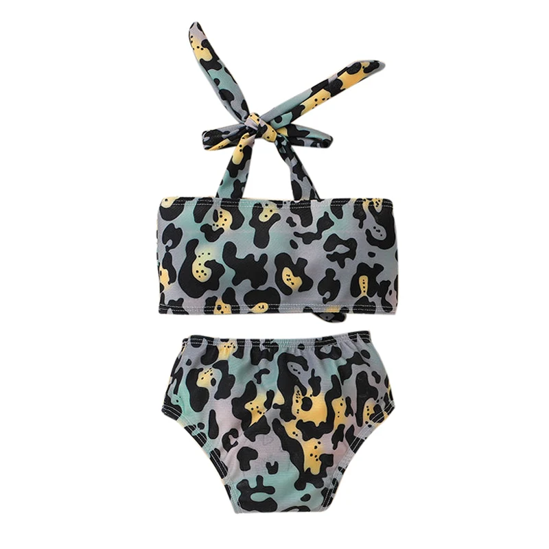 manufacturers cotton 2 piece set beach lovely little young children kid baby swimsuit bikini swimwear