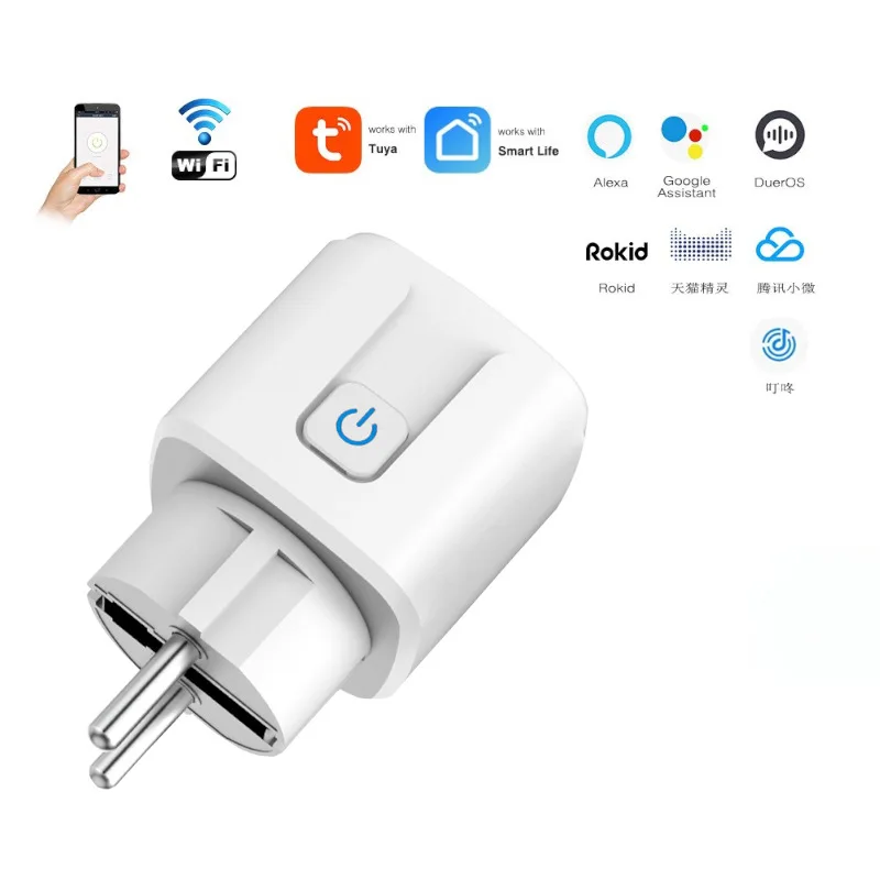 Hot selling 10A EU/ UK/ US Alexa Google Home Tuya Smart Power Strip Socket Remote Control Mini Wifi Smart Plug