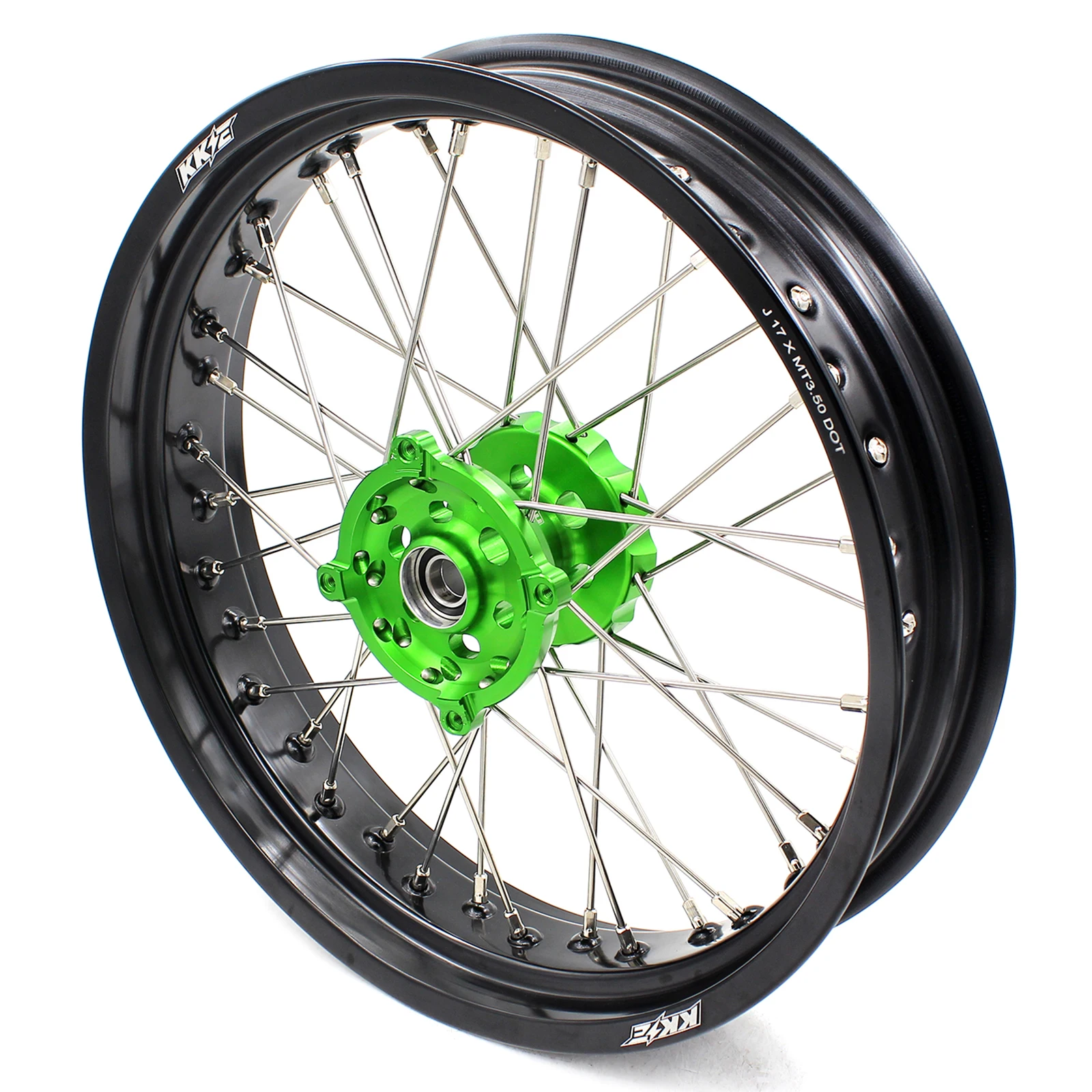  Колеса для мотоцикла KKE 3 5/5 0 совместимые с KAWASAKI KX250F KX450F 2006-2018 KX125 KX250 зеленая ступица черный