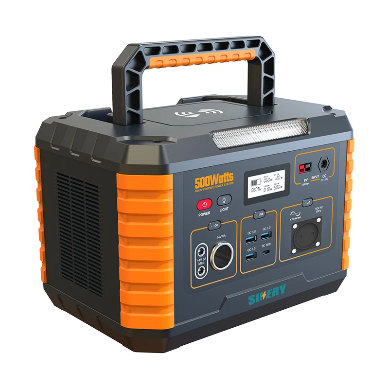 Portable Power Station 500w Pure Sine Wave Solar Charming LCD Screen LED Light Outdoor Power Supply Outdoor  Power Station