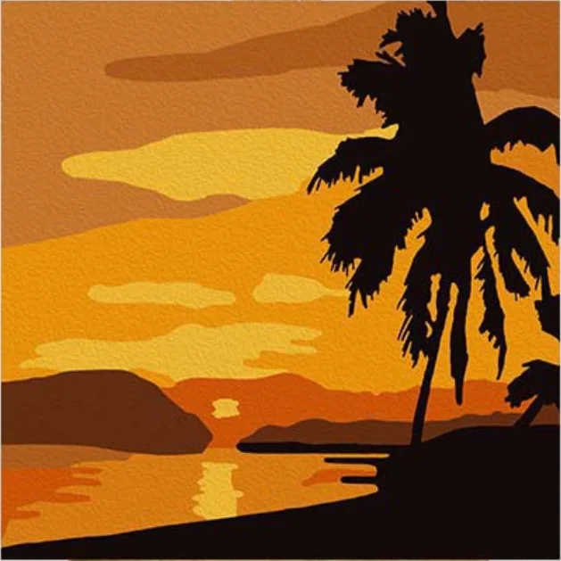 Wooden Framed DIY Oil Painting Paint by Number Kit for Adults Mountain Peak Lake Scenic Area Picture Wall Art