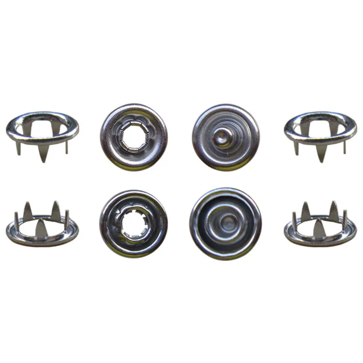 custom fashion 9.5mm DTM ring four parts brass metal press prong snap button