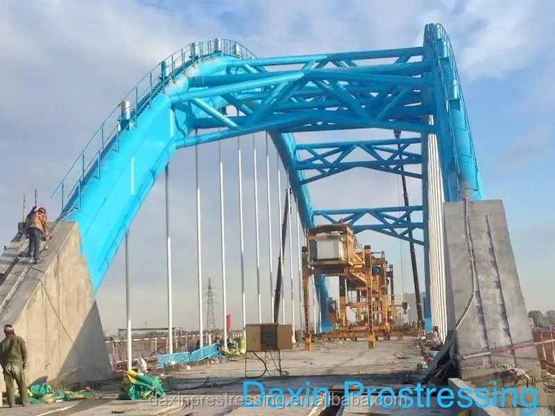 Vertical and inclined hangers with parallel strands for stayed cable bridge