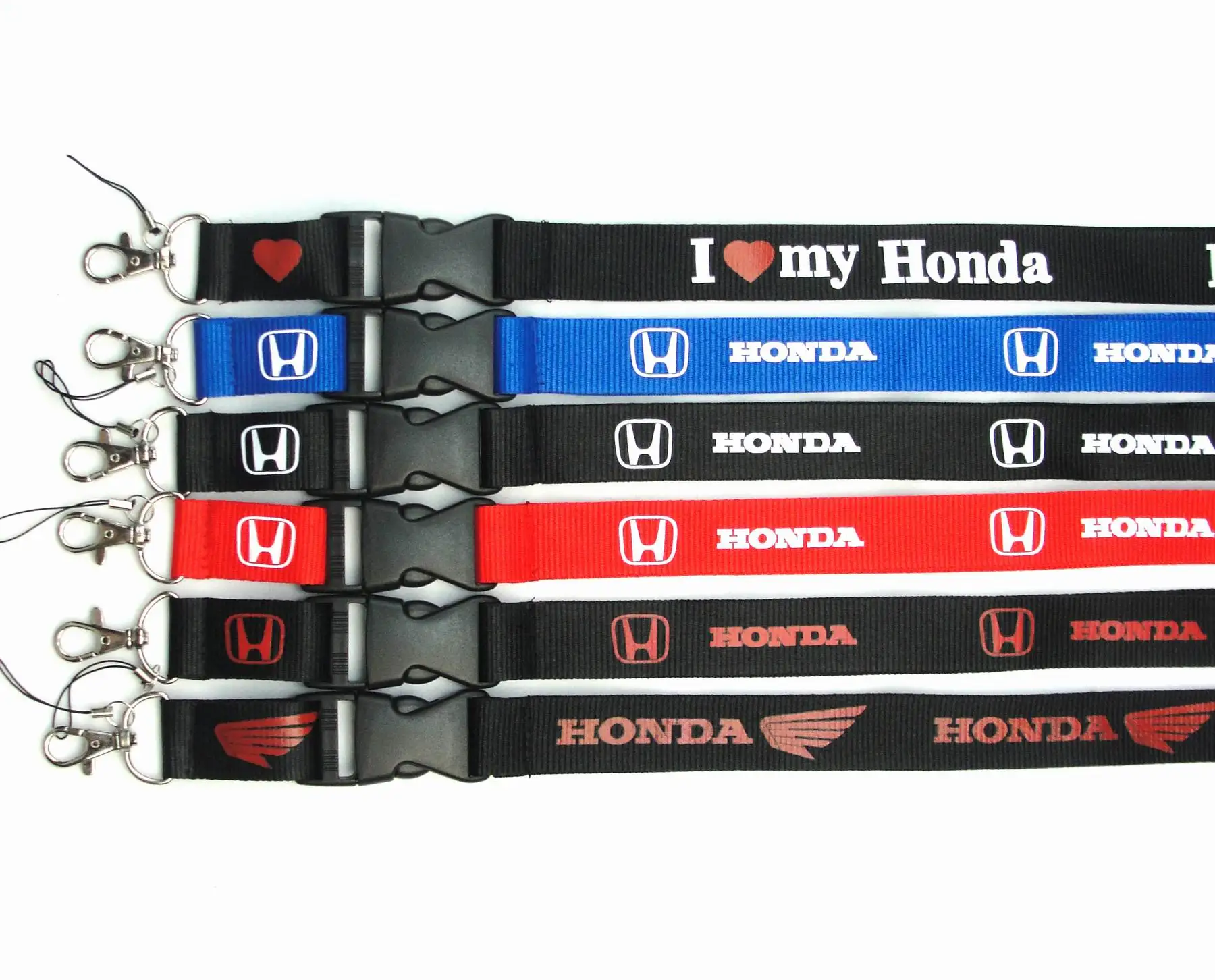 Custom Car Logo Holder Fabric Lanyard Embroidery Carabiner Short Strap Whistles Cartoon Sublimation Motorcycle Keychain
