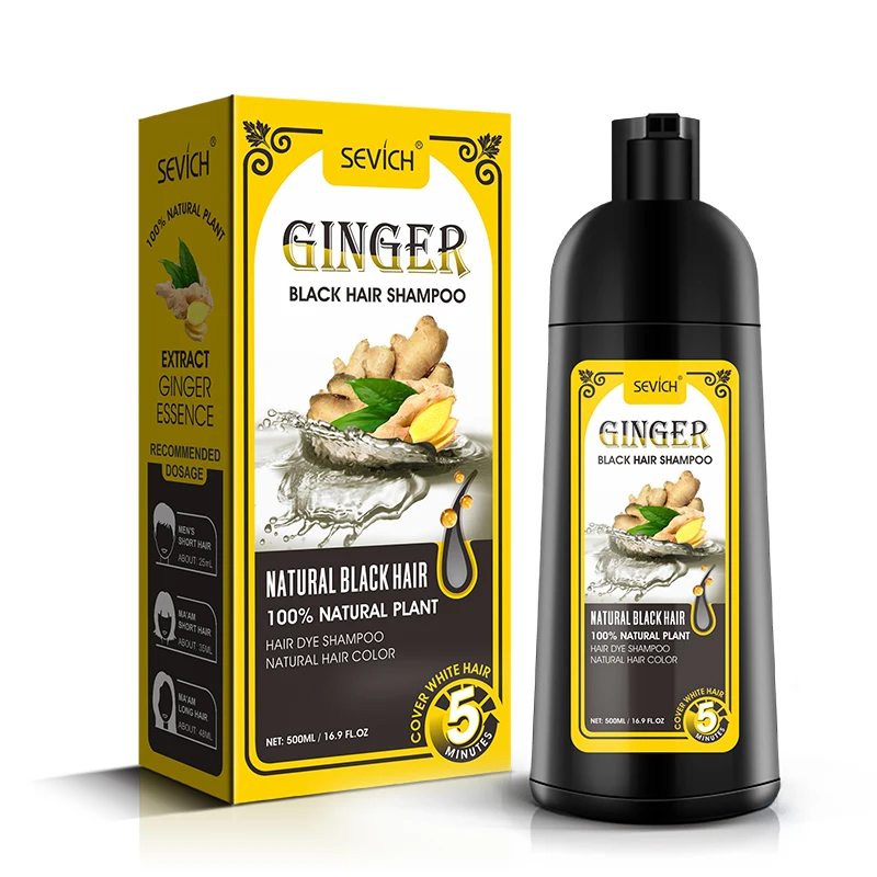 2020 горячая Распродажа 500 мл Имбирная Волшебная краска для волос черный шампунь