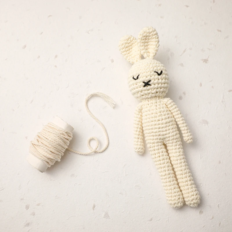 Cute Bunny Doll Toy Beige Crochet Rabbit Baby Toy Wholesale