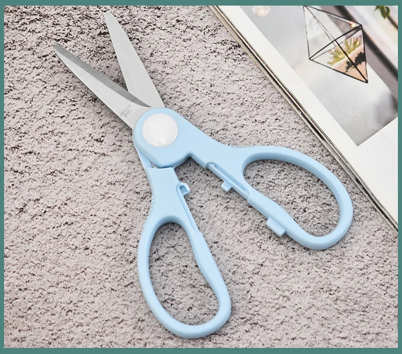 Portable Safety Food Cut Kids Feeding Helper kitchen Multifunctional Kids Food Scissors with Plastic Cover