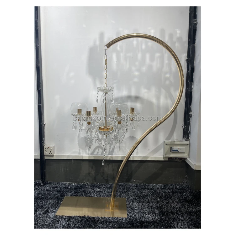 Роскошная Свадебная подставка для цветов Золотая люстра подсвечник большой центральный элемент стола металлические украшения