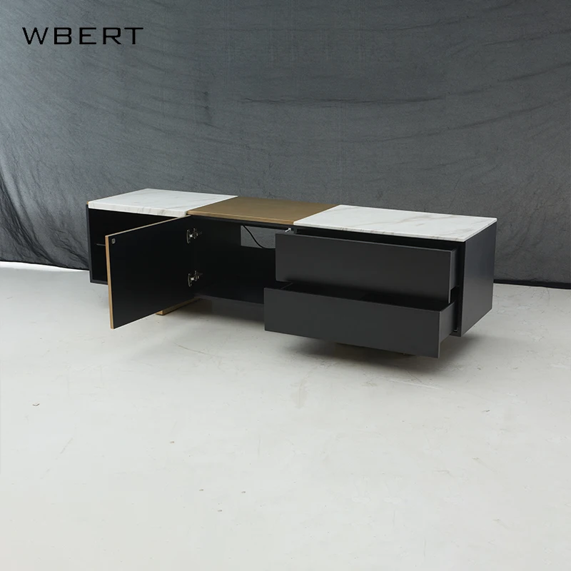 WBERT Italian Luxury Solid Wood TV Cabinet for Hotel Guest Room Modern Simple Entrance  Living Room Apartment Decoration Cabinet