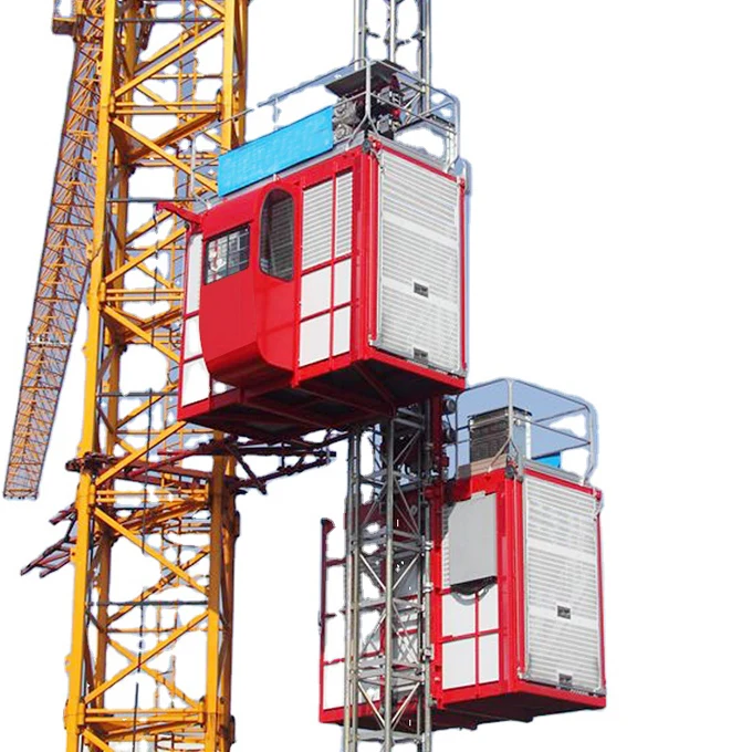 2T double cage variable frequency speed regulation energy-saving construction elevator, suitable for high-rise buildings
