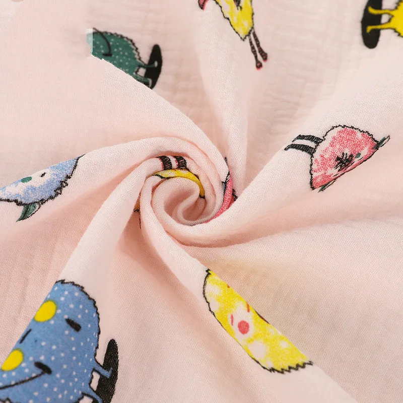 
Plaid Printed Cotton Crepe Fabric for Patchwork Breathable Double Gauze Cotton Seersucker Fabric for DIY Sewing Baby Cloth Mask 