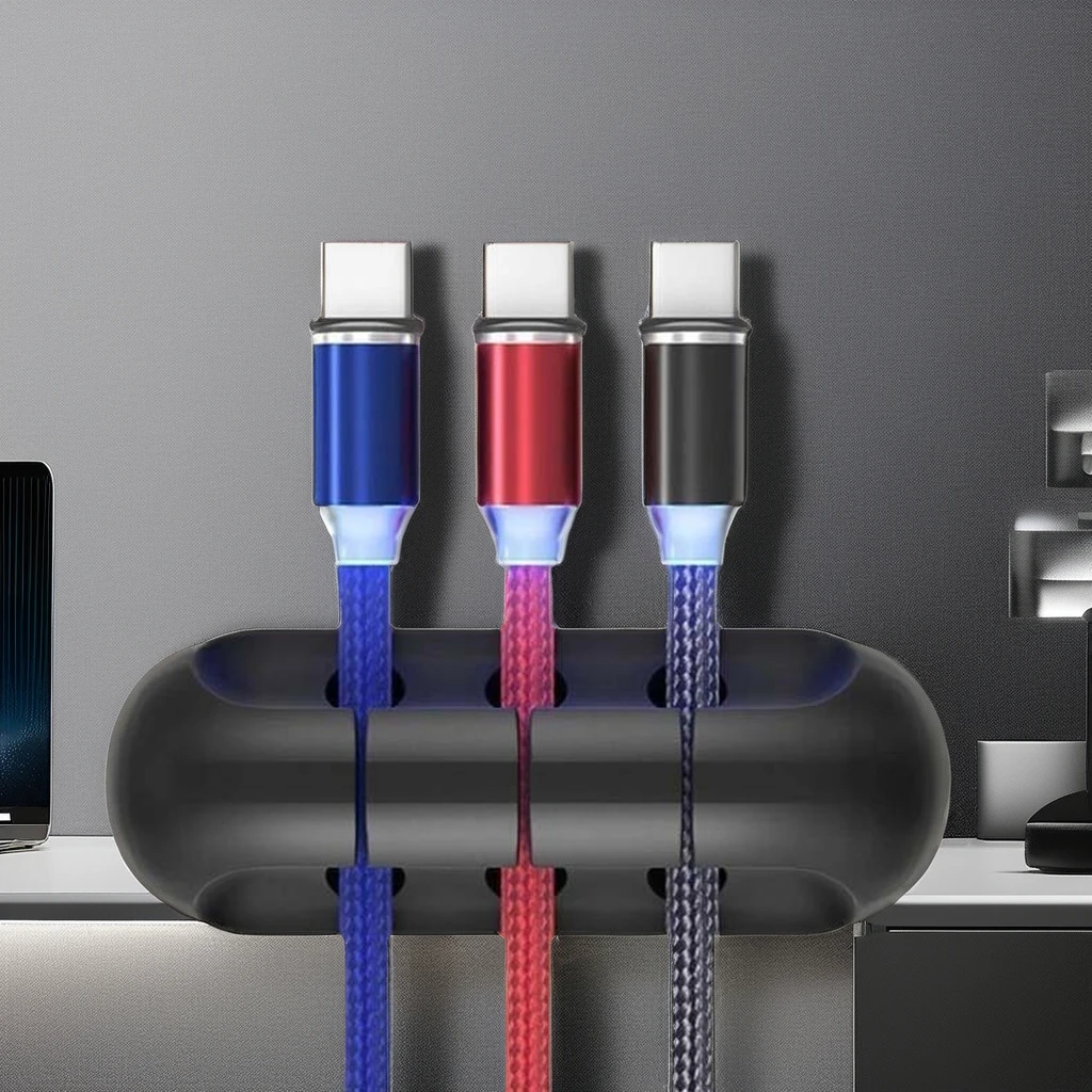 Silicone USB Cable Winder Desktop Tidy Management Clips Plastic Cable Organizer Mouse Keyboard Earphone Headset Cable Holder