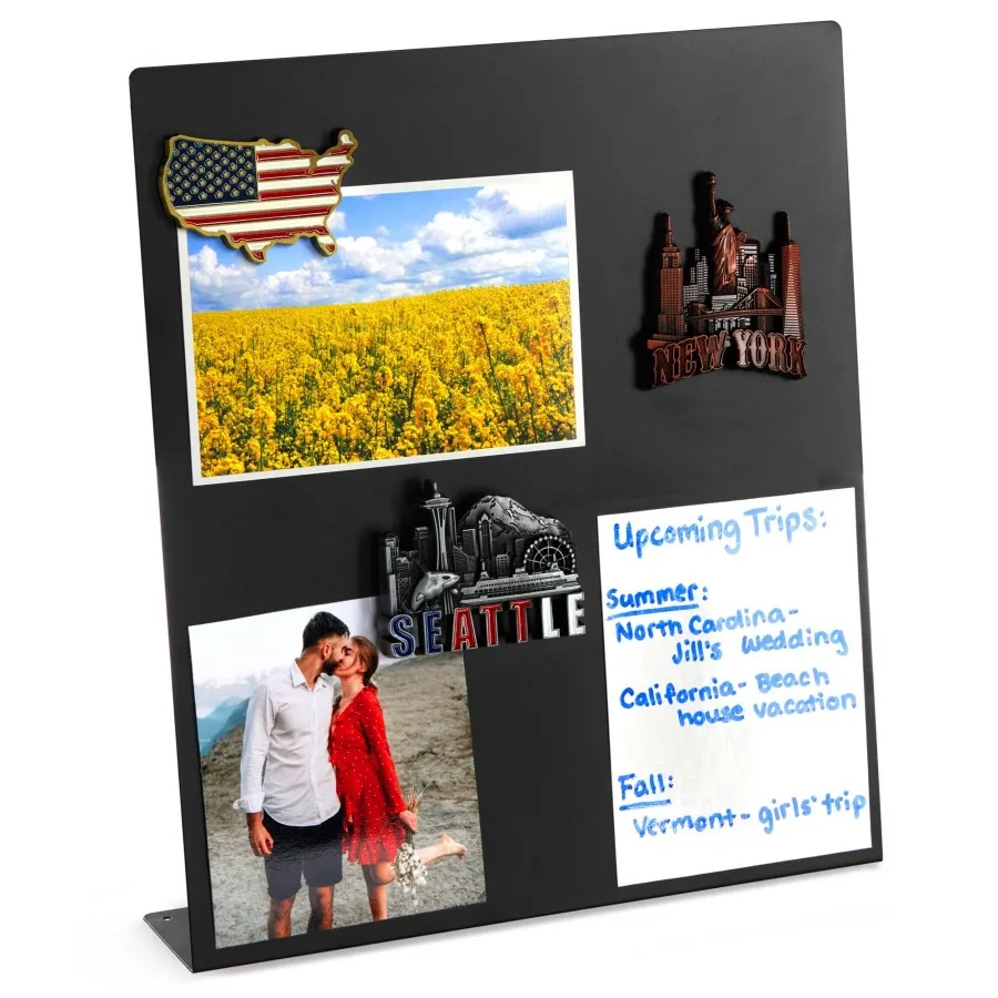 Office Home Memo Display Stand Mini Chalkboard Signs Large Magnetic Metal Board with Easel Stand