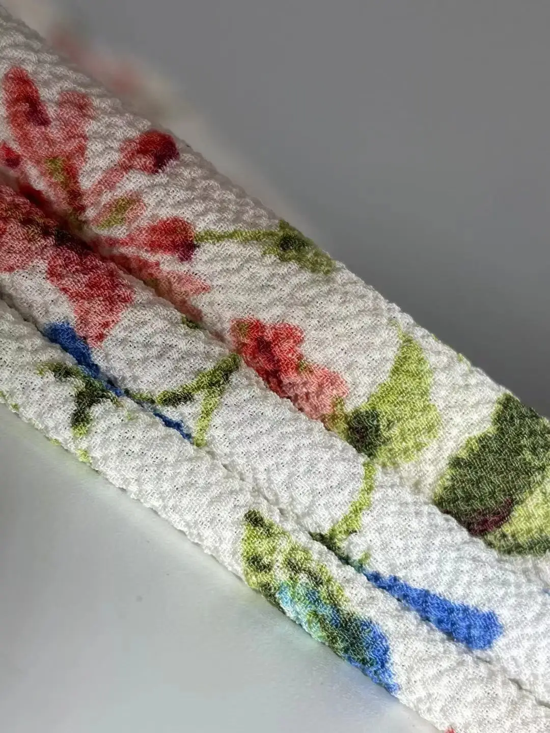 Online Shop Hot Sale smooth and soft bubble satin fabric print in morning glory