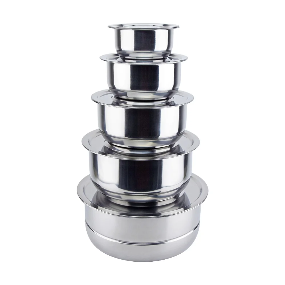 Promotion Item 5PCS Indian Cookware Pot Stainless Steel Cooking Sets Kitchen with Steamer