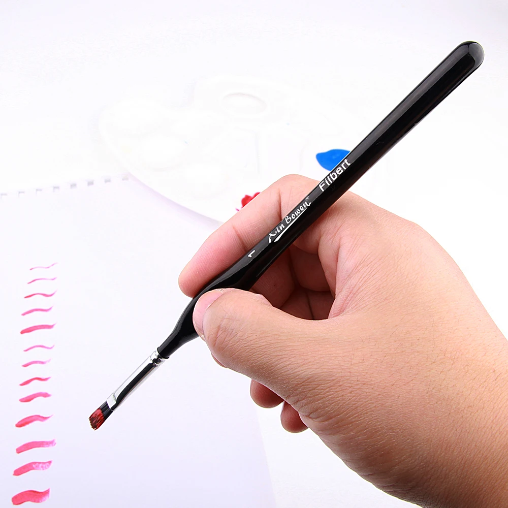 Xin Bowen 15 pcs Many different brush heads with plastic tube Combination Nylon Hair Liner Nail Brush Set Acrylic Paintbrushes