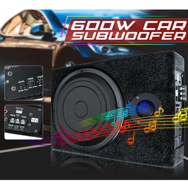 Car subwoofer 8 inch 12V ultra-thin belt tweeter Subwoofer speaker built in high power