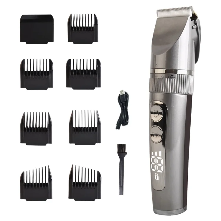 
Custom adjustable 2020 new style electric hair clipper professional hair trimmer cutting machine charging pusher led display 