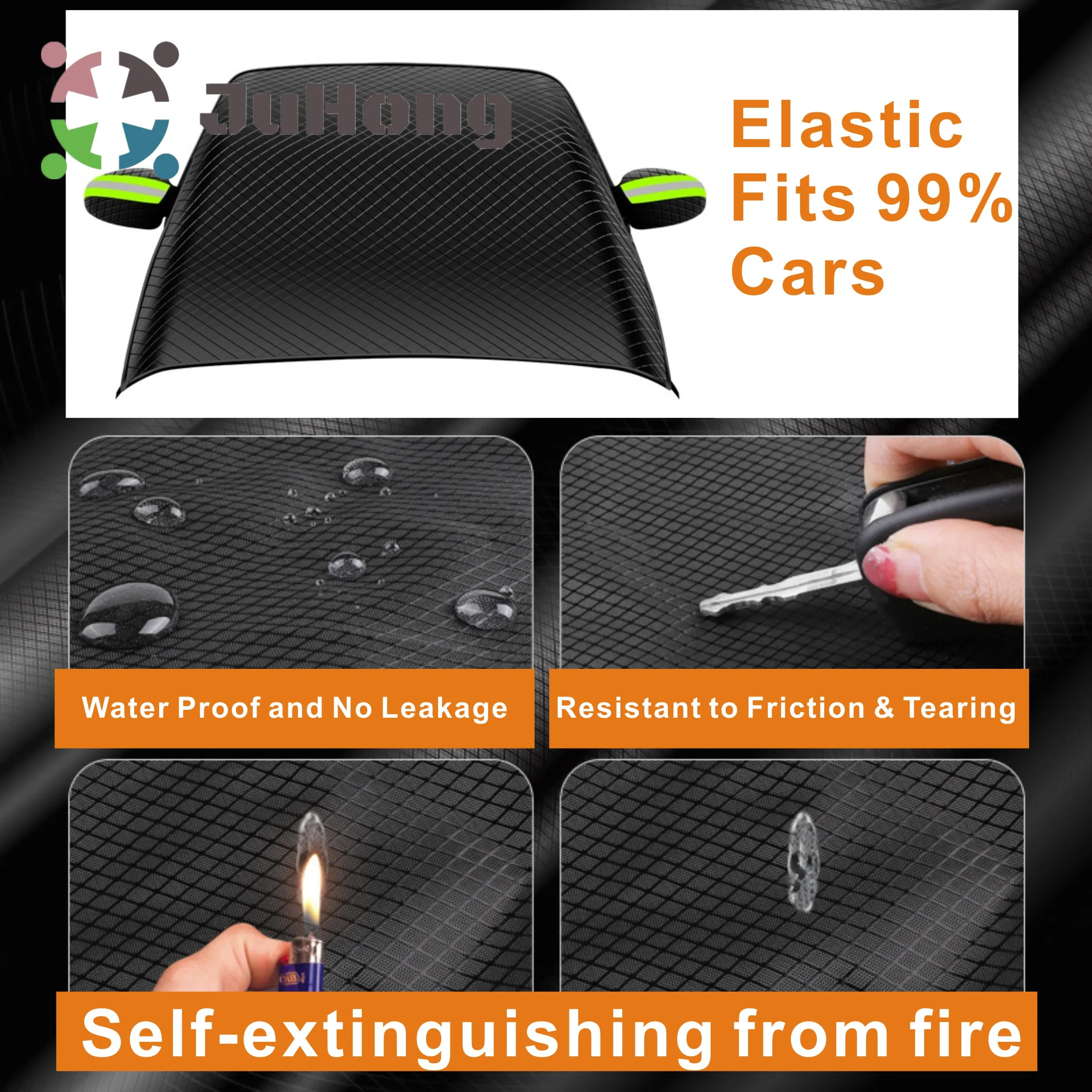 Oxford Cloth Car Front Windshield Sunshade With Pack Pouch Magnetic Snow Shade Heat Block Sun Shade Winter & Summer Dual-purpose