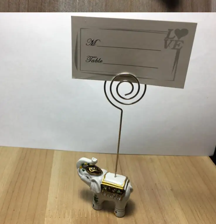 Wedding Favors Good Luck Elephant Place Card Holders Table Decoration (100pcs/lot)