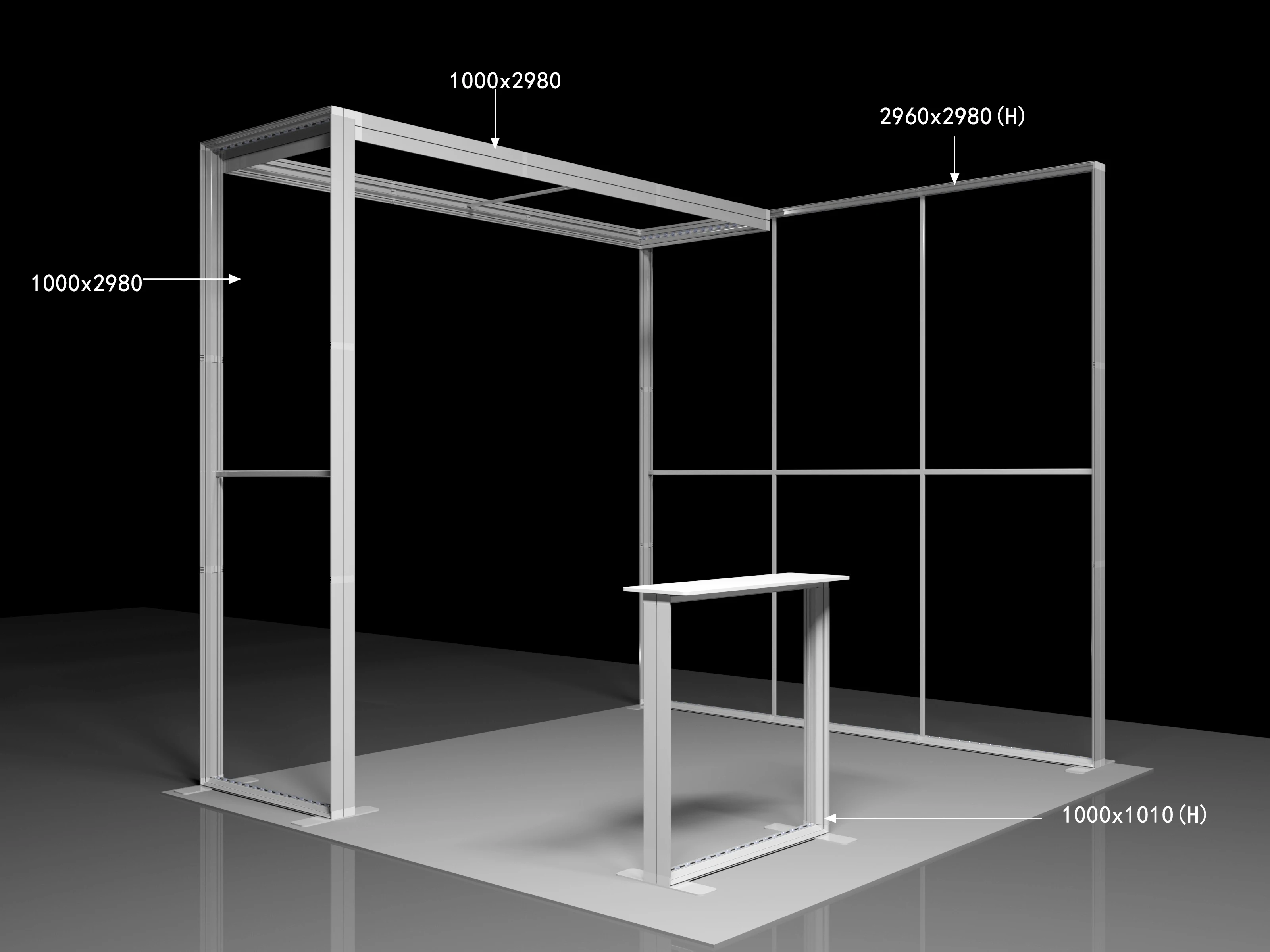 Modular exhibition booth backlight LED light box Custom size SEG light box Portable background wall display booth equipment