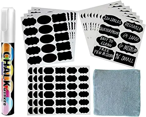Free Erasable Chalk Pens - Dishwasher Washable ChalkBoard spice Labels for Jars  Black chalk label stickers