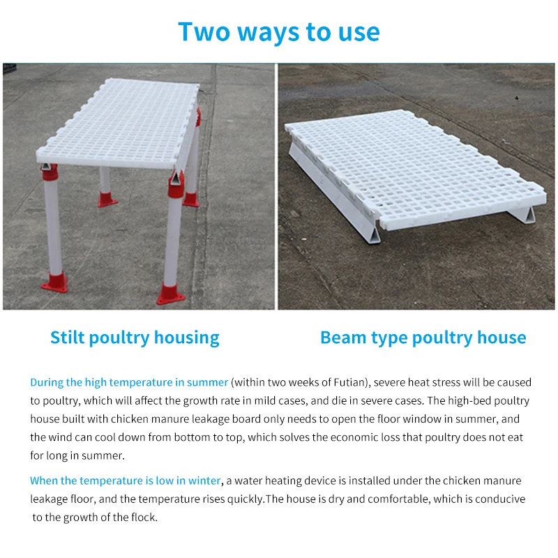 Poultry farming equipment 1200*500*40mm chicken farm slat floor plastic chicken floor broiler duck plastic slats mats