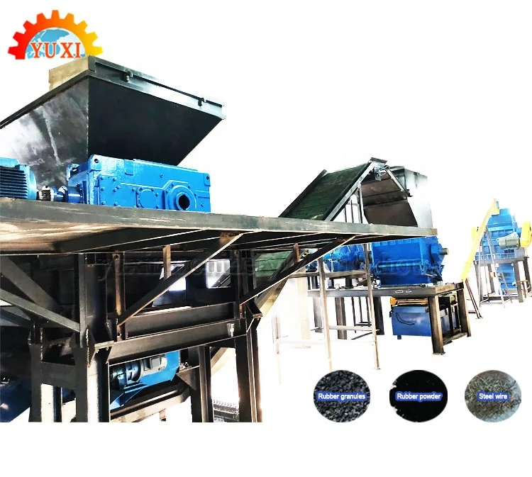 Cryogenic Tire Recycling Equipment Waste Tire Shredder Machine To Rubber Chips