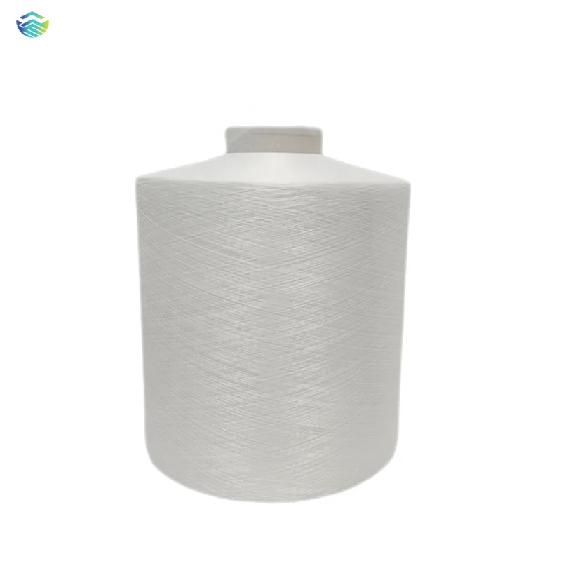 made in china produce 100% recycled top yarn polyester yarn dty semi dull raw white filament