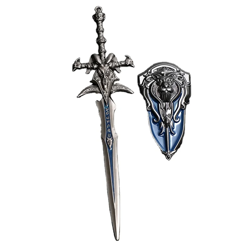 Модель оружия Warcraft Lich King металлическая овечья голова меч ручной работы украшение для мальчика подарок