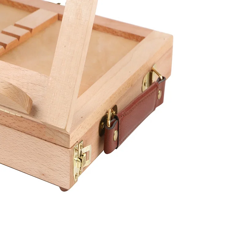 Wooden Desktop Laptop Sketch French Easel Painting With Box Accessories Multi-functional Suitcase Art Supplies
