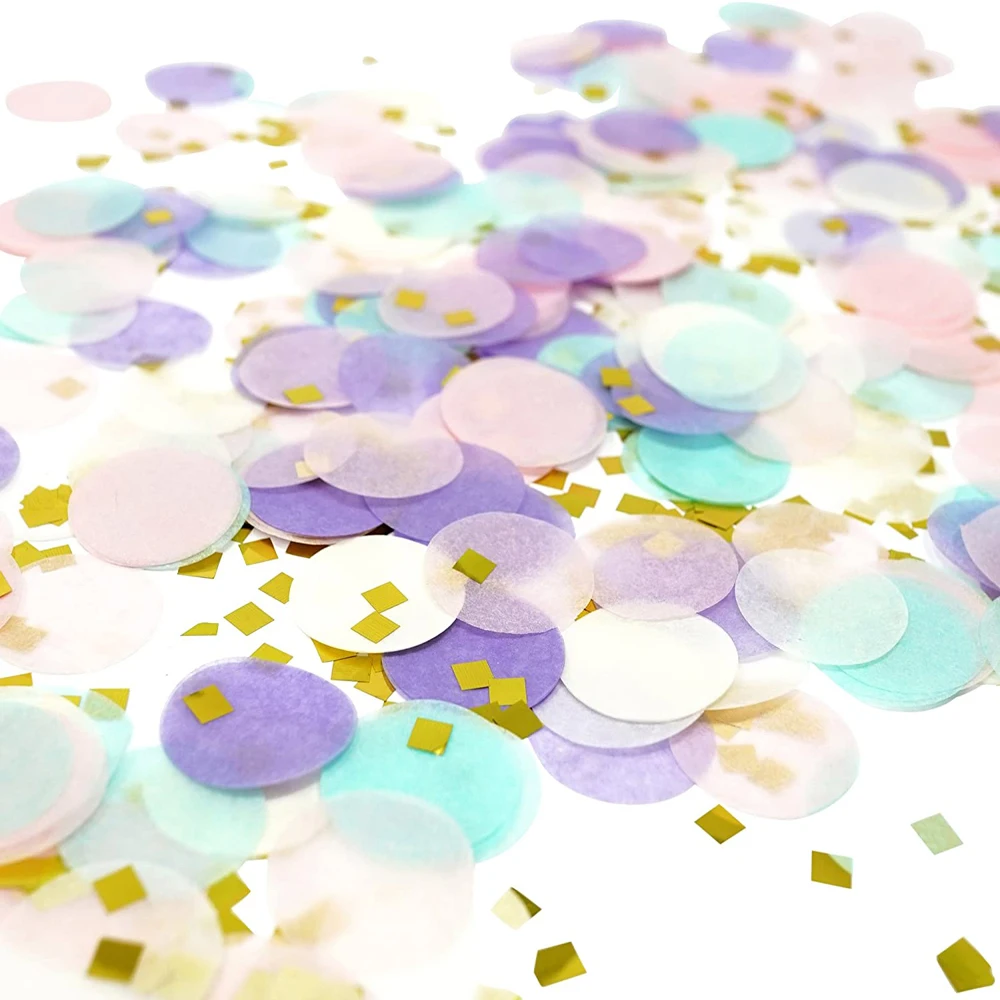 Gold Sparkling Round Dot Confetti Metallic Glitter Foil Circle Confetti for Party Table Scatter Wedding Festival DIY Decoration