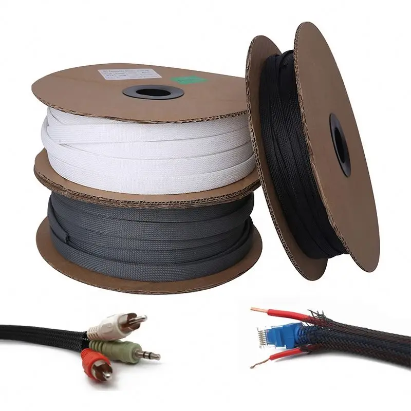 
copper wire expandable pet insulation braided sleeving 