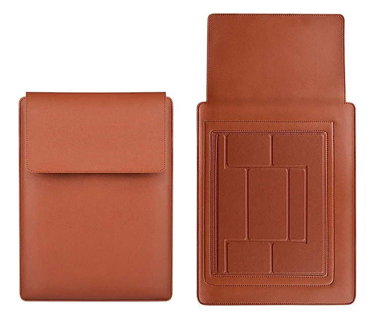 New PU leather multifunction 13 15 inch laptop computer stand holder sleeve case with digital accessories pack