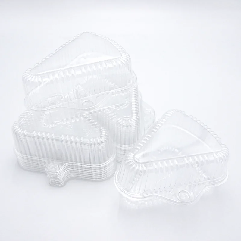 Bakery Shop Essential Triangle Disposable Plastic Clamshell Cake Box