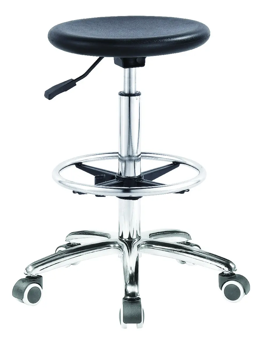 Round Stool With PU Leather,Height Adjustable for Shop,Counter,Office,SPA Salon,Pedicure,Tattoo; Black