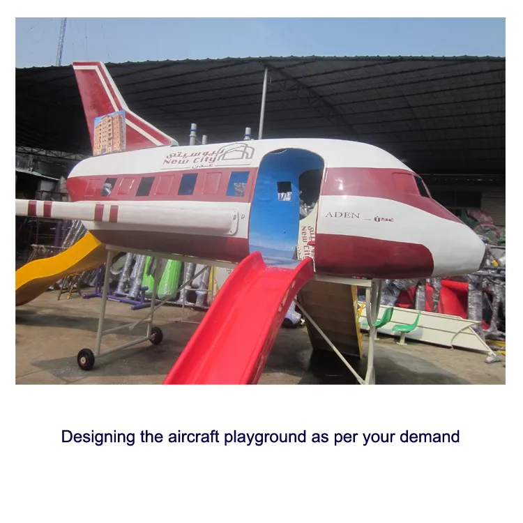 Aircraft model airplane outdoor playground equipment Amusement rides play sets slide for kids