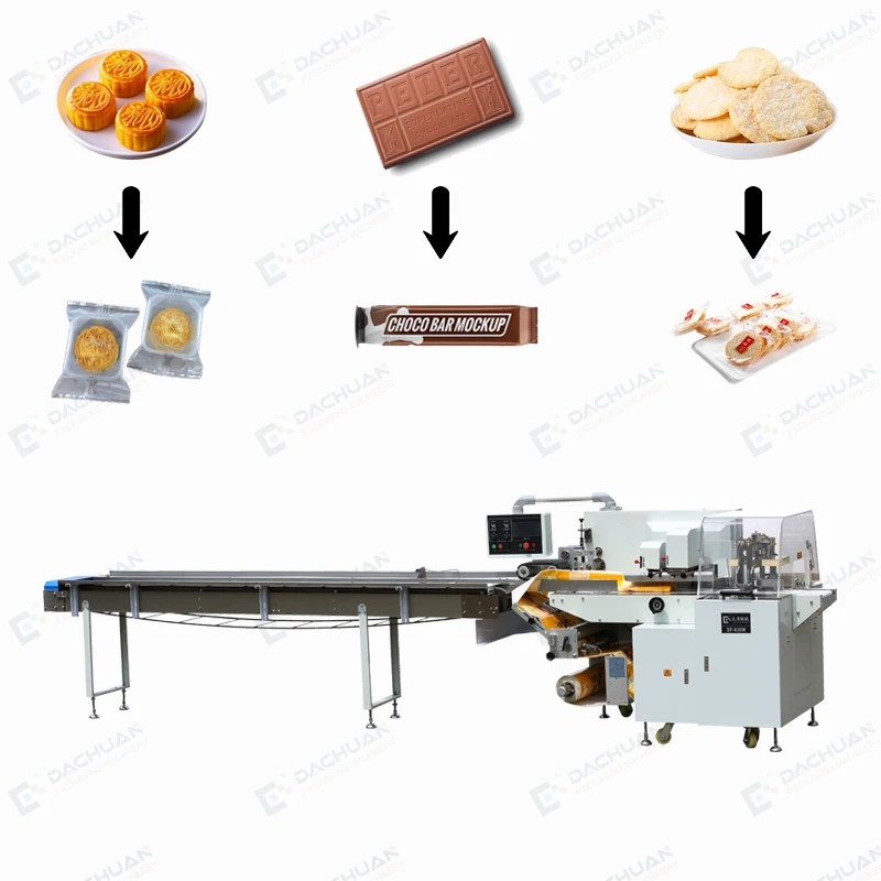 DF450WX Automatic Horizontal Wrapping Machine,hard Roll Sandwich/biscuit Sandwich Wrapping Machine Paper Packaging 120-450mm 900