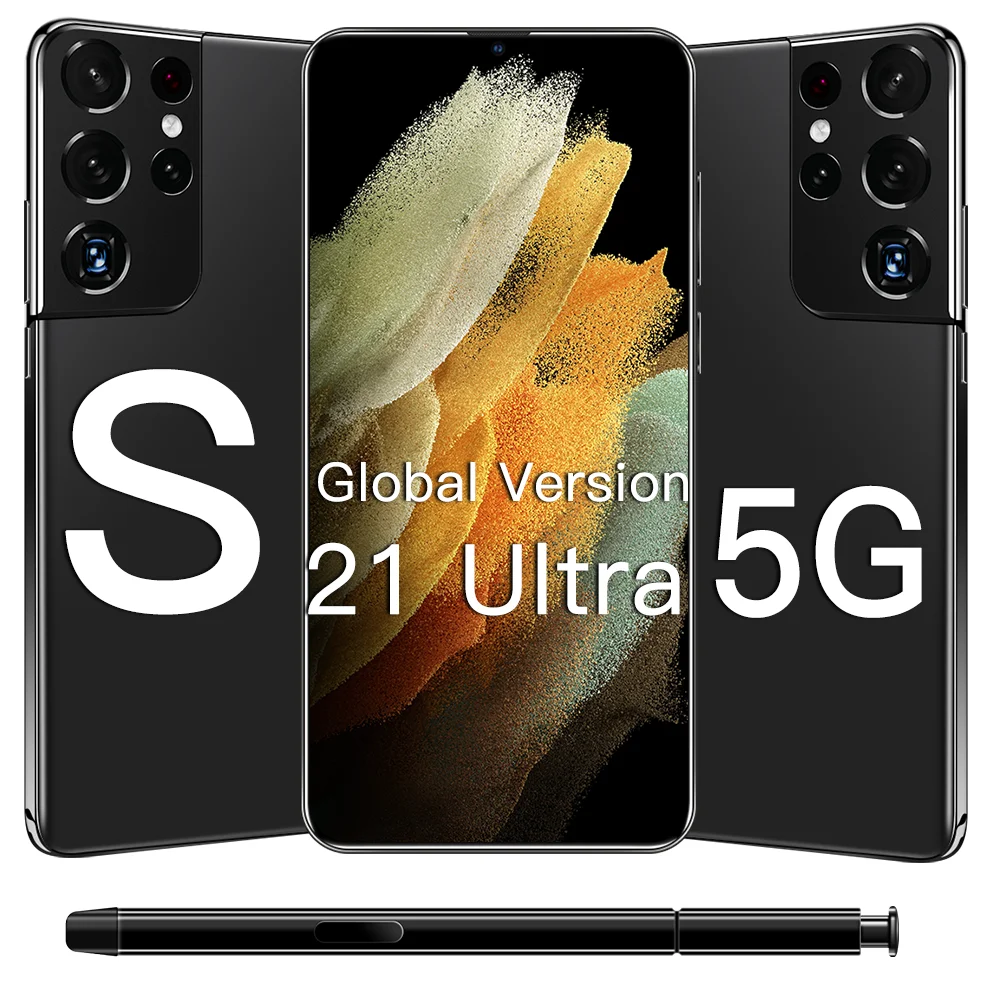  S21U 5G 6 7 дюймовым экраном в заказе будет отправлена модель телефона 32MP + 50MP Caera Android телефон RAM12 ROM512 большой объем памяти смарт-чехол