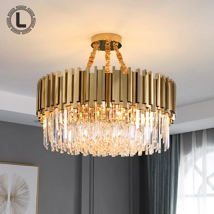 best selling nordic room lighting decor lustre led k9 luxury chandelier modern crystal hanging lamp pendant lights for home