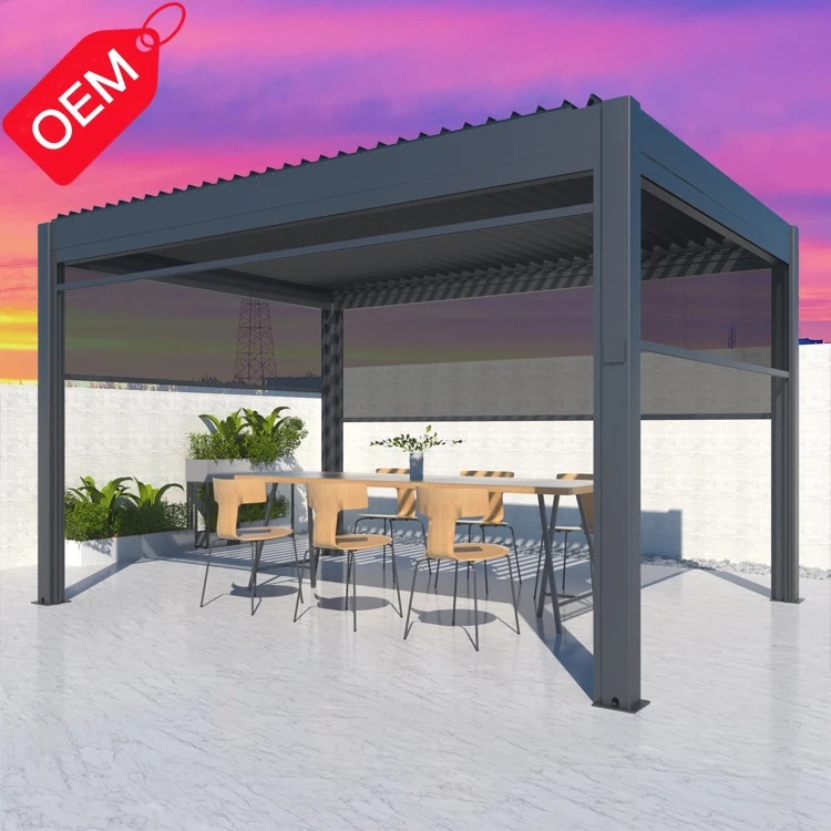 3X3 3X4 4X4 6X4 Hefei Outdoor Aluminum pergola aluminum winter post base pergola adjustable prefeb house aluminum garden pergola