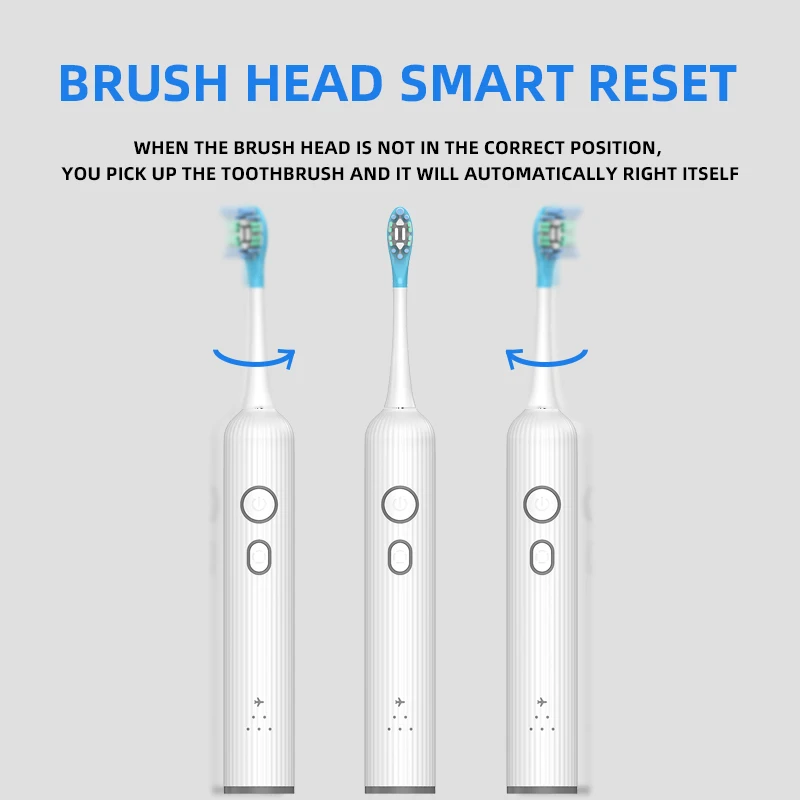 Customized IPX7 Relish Vibrosonic Toothbrush Wave Toothbrush 60 Degree Sweeping Sonic Electric Toothbrush