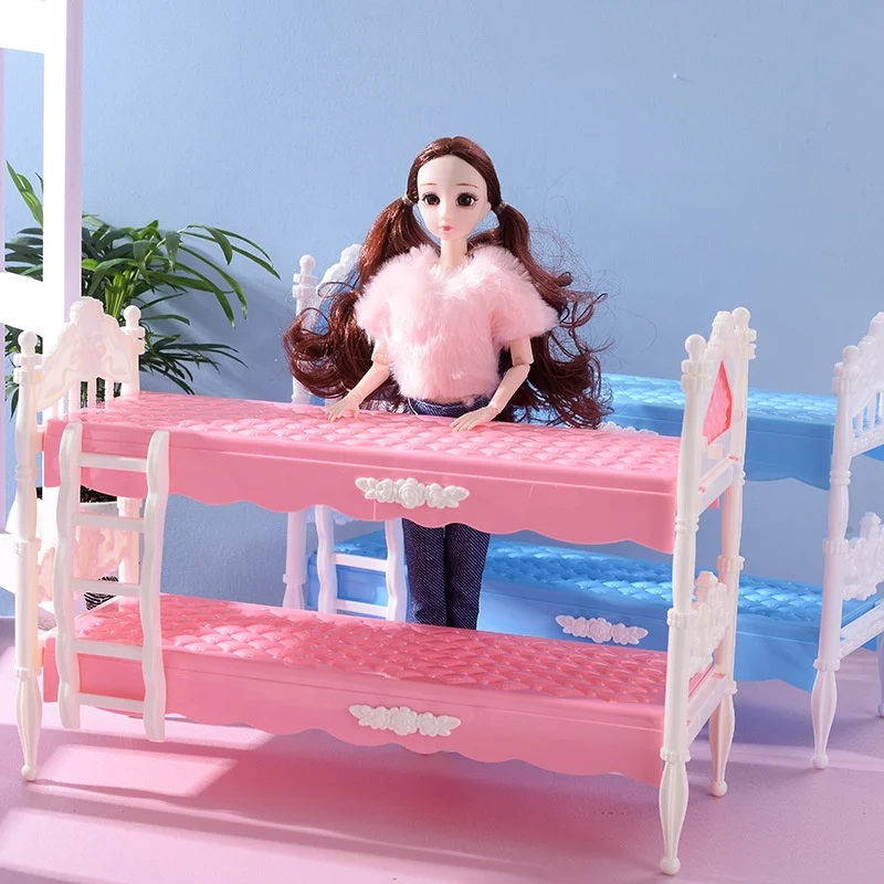 30 cm Bardoll bunk bed model accessories building blocks assembled girl play house toy gift doll house accessories
