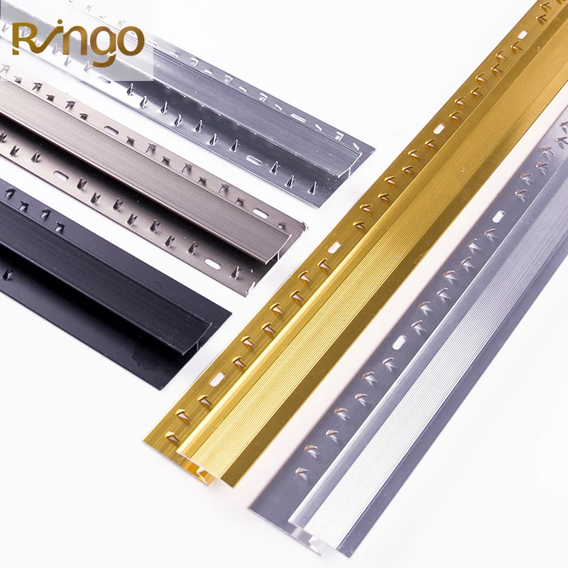 Foshan Ringo Vinyl Floor Factory Supply Decorative Edging Corner Aluminum Carpet Accessories Tile Trim Ceramic