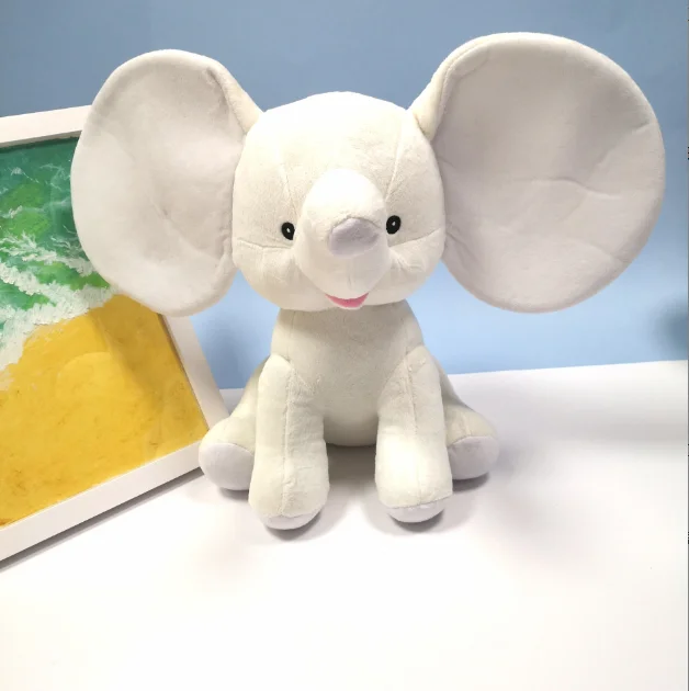 super soft plush velboa blue stuffed animals sublimation blank elephant big ear different color in 2 sizes